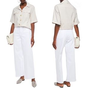 NWT Frame Le California High Rise Wide Leg Jean 29 Blanc Stretch 90s